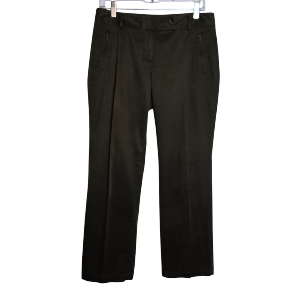 Talbots Women's Brown Signature Straight Leg Stretchy Size 8P Zippered Pockets